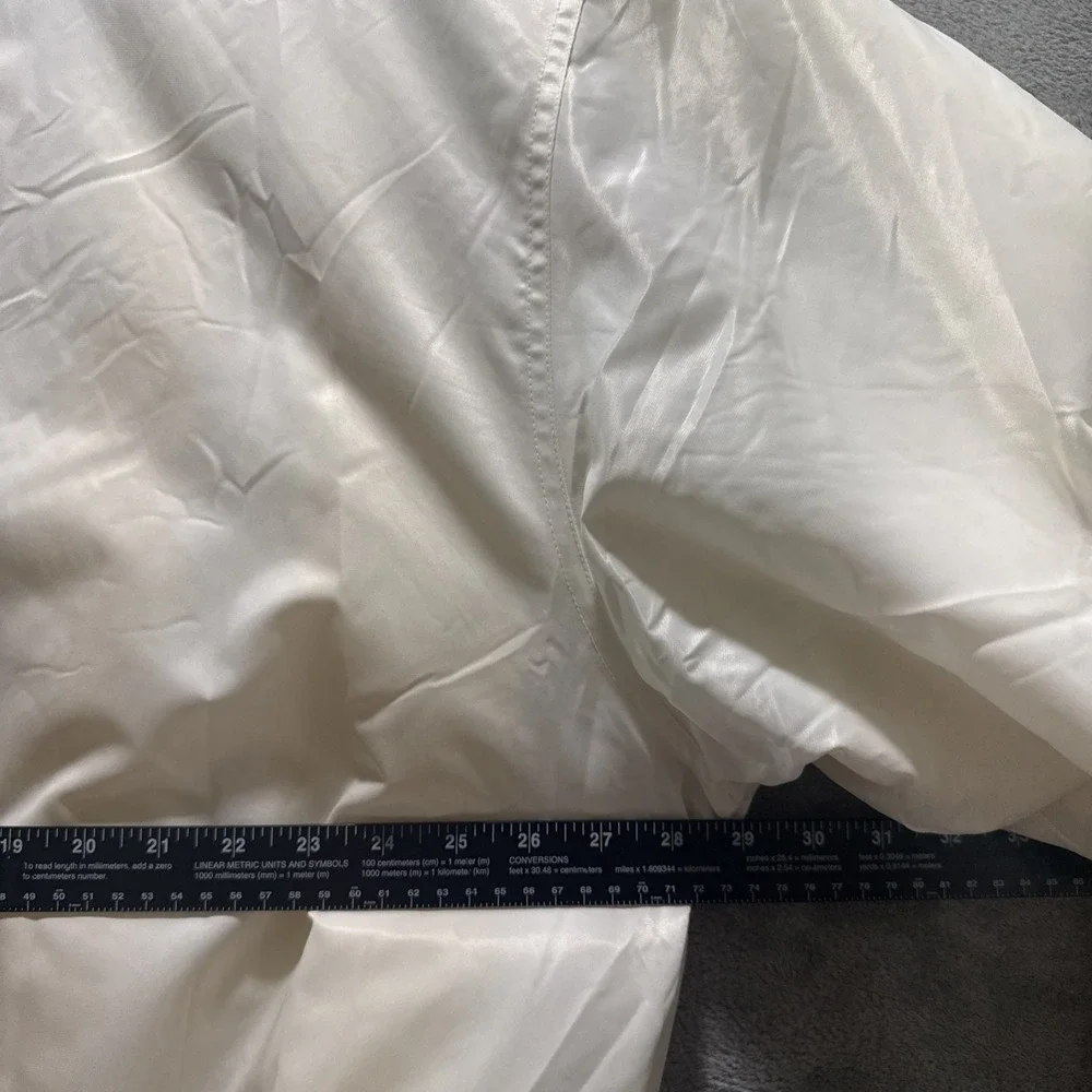 Vintage New York Yankees Majestic Satin Bomber Jacket White Cream Sz XXL 90's - Picture 15 of 16